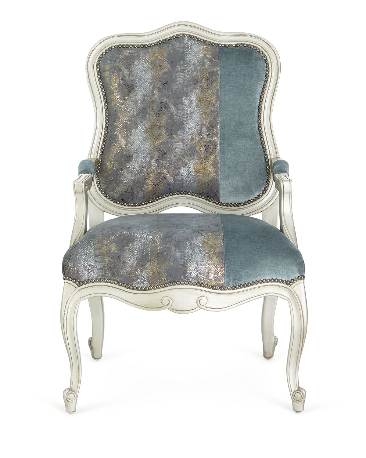 Massoud Lily Leather Bergere Chair
