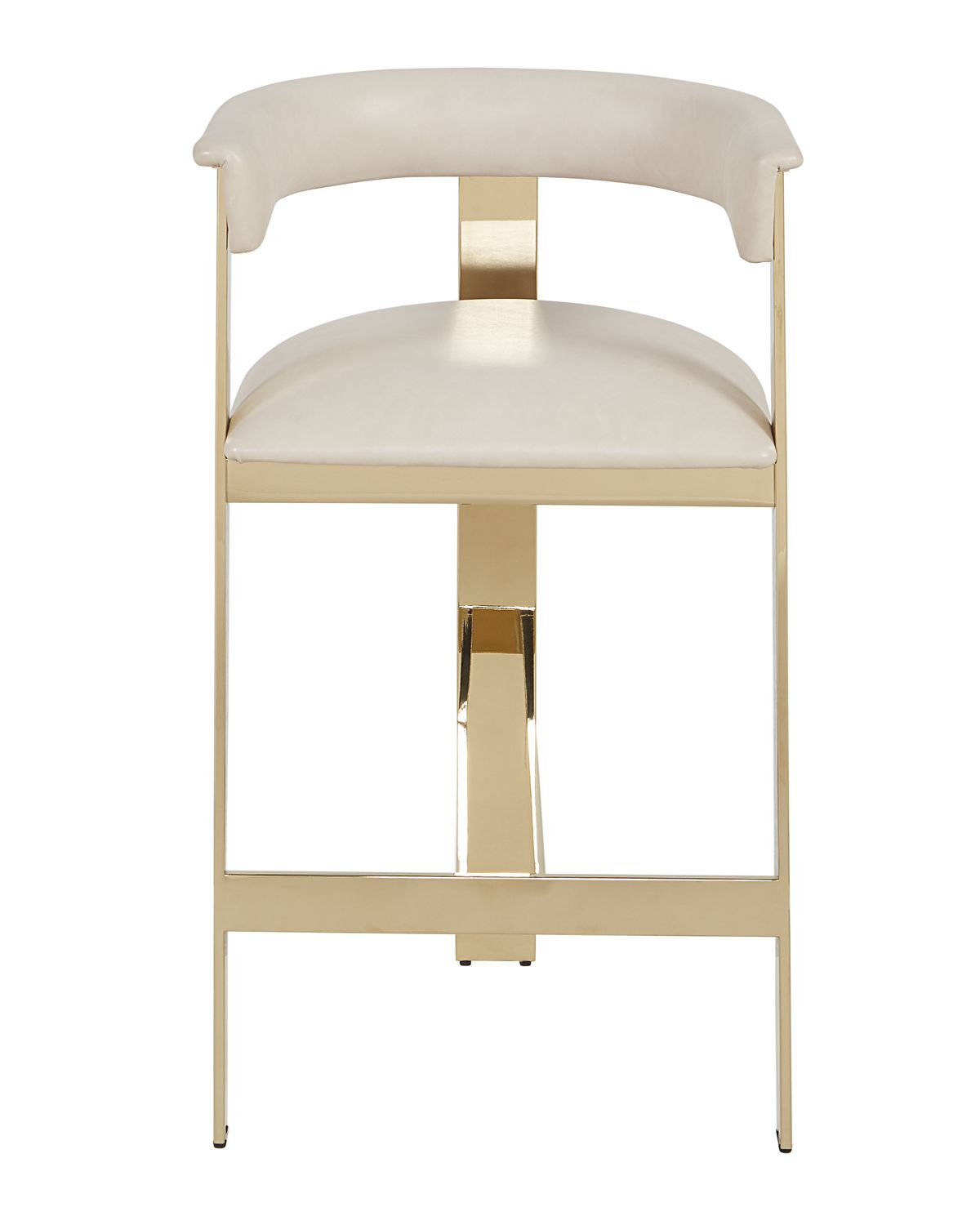 Interlude Home Darla Brass & Leather Counter Stool