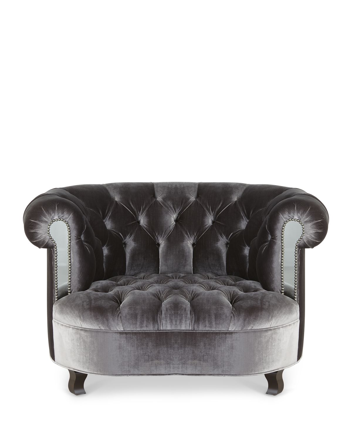 Haute House Rebecca Tufted Chair with Mirror Accents | Thumbnail 4 Haute House Rebecca Tufted Chair with Mirror Accents | Thumbnail 4