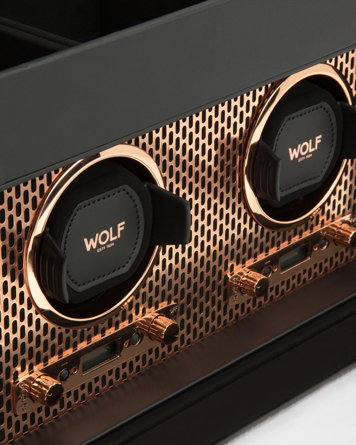 WOLF Axis Double Watch Winder with Storage
