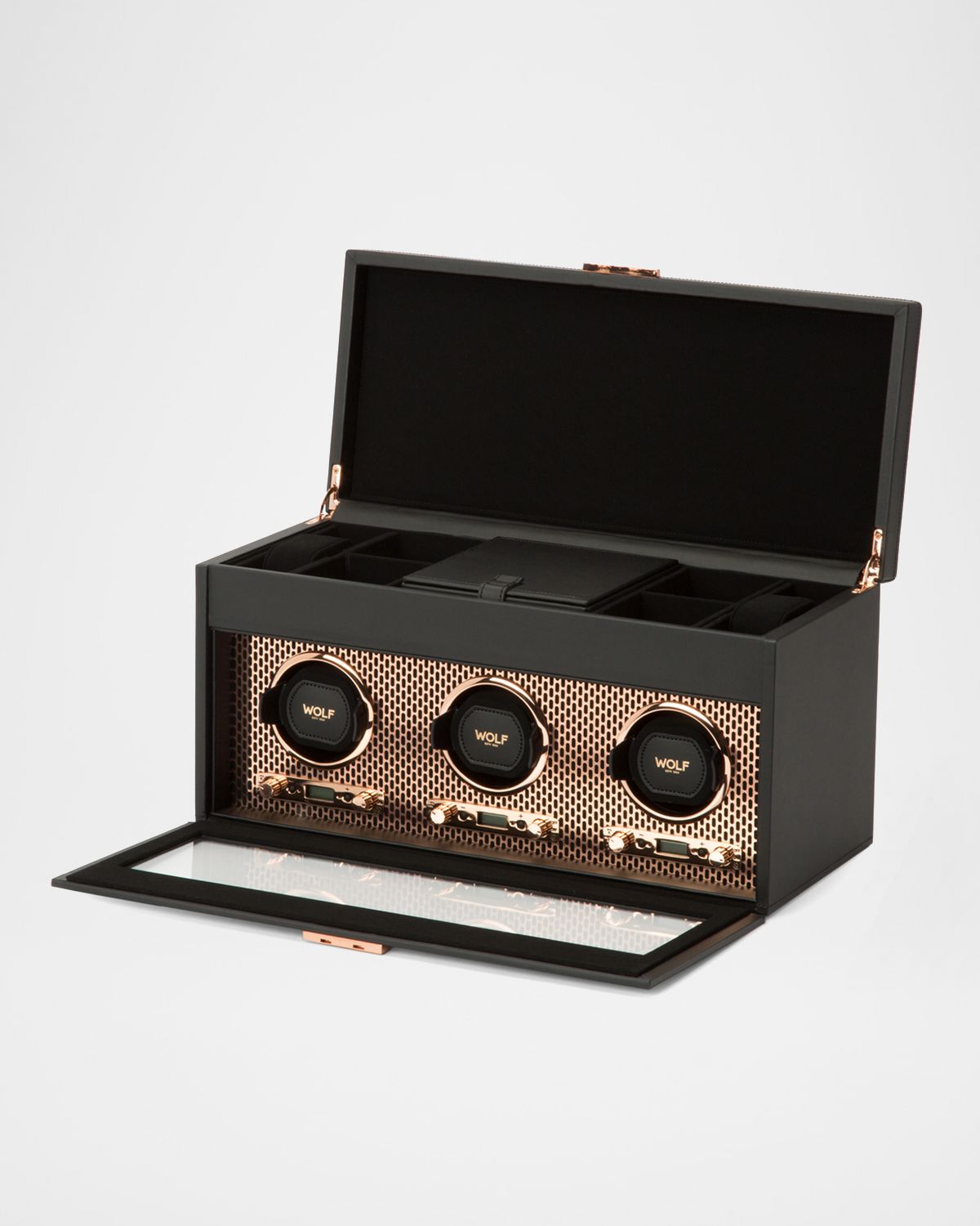 WOLF Axis Triple Watch Winder with Storage