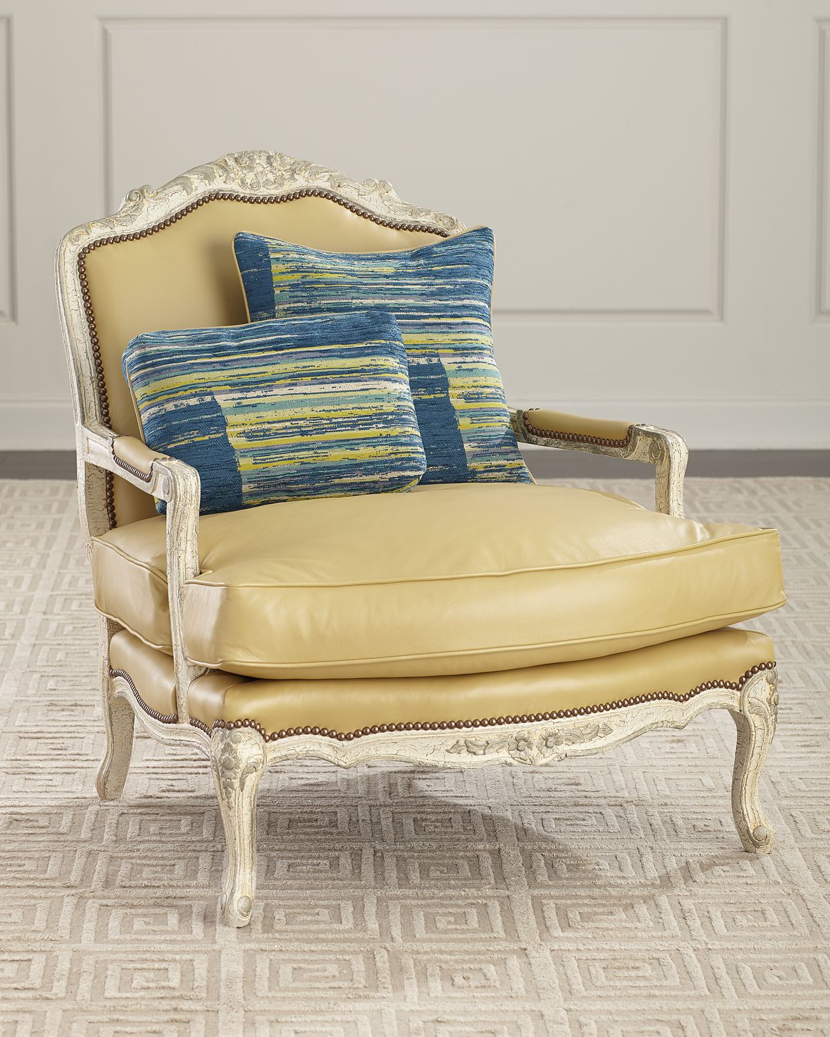 Old Hickory Tannery Garten Leather Bergere Chair | Thumbnail 5 Old Hickory Tannery Garten Leather Bergere Chair | Thumbnail 5