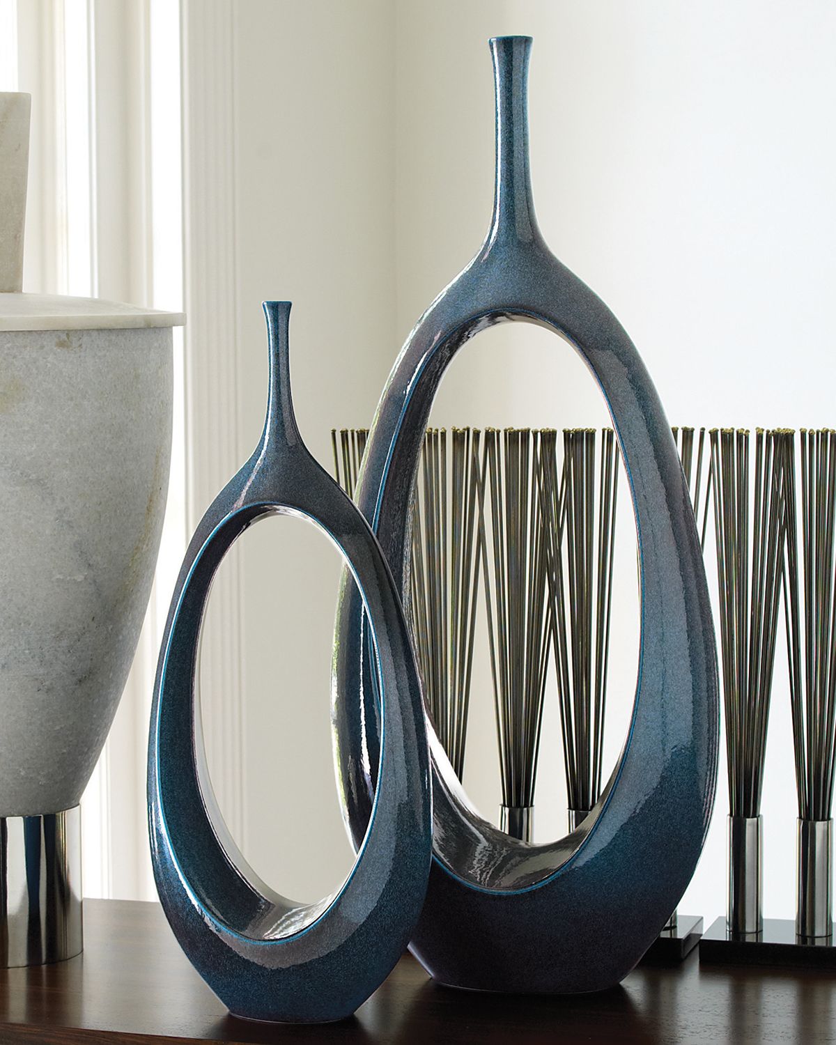 Global Views Large Open Oval Ring Vase