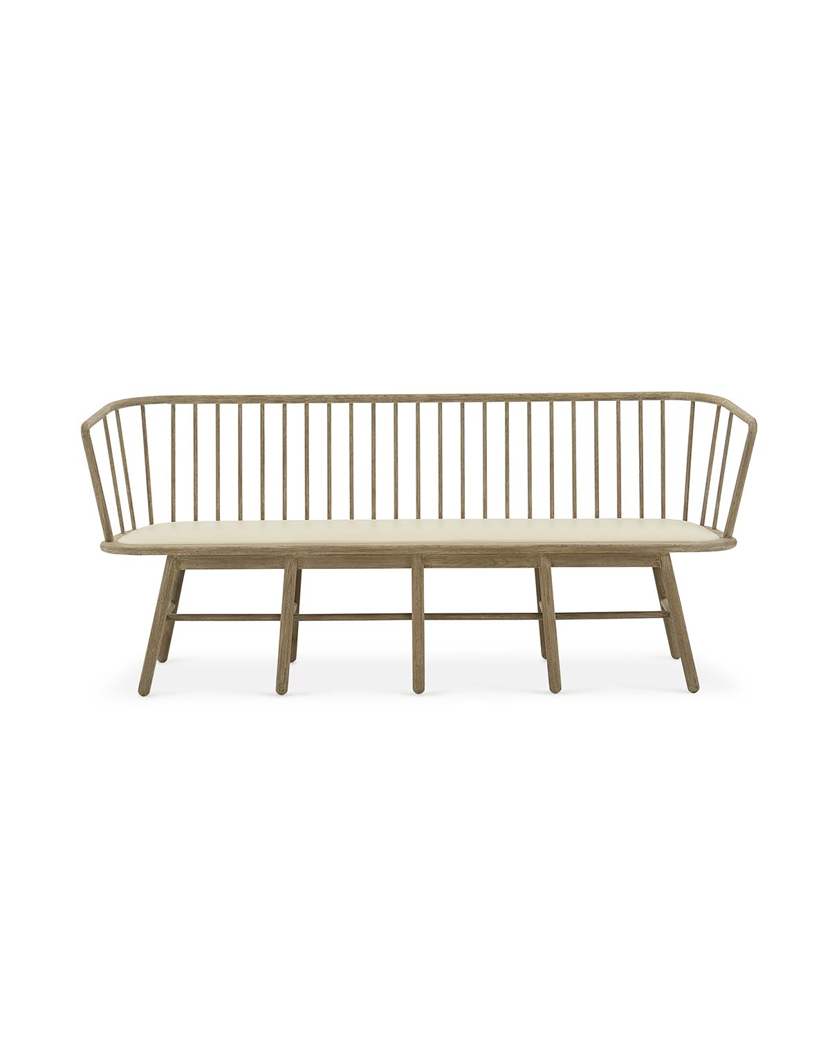 Global Views Lora Leather Spindle Bench, 86"