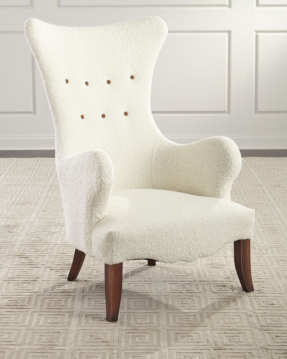 Old Hickory Tannery Ariana Faux Sheepskin Wing Chair | Thumbnail 5 Old Hickory Tannery Ariana Faux Sheepskin Wing Chair | Thumbnail 5