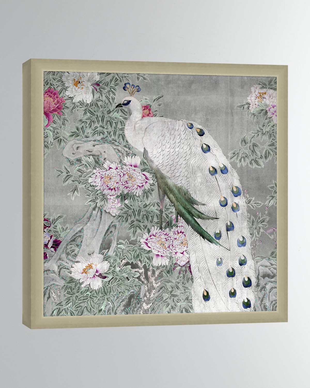 Wendover Art Group 'Peony Blossom Peacock ' Wall Art | Thumbnail 6