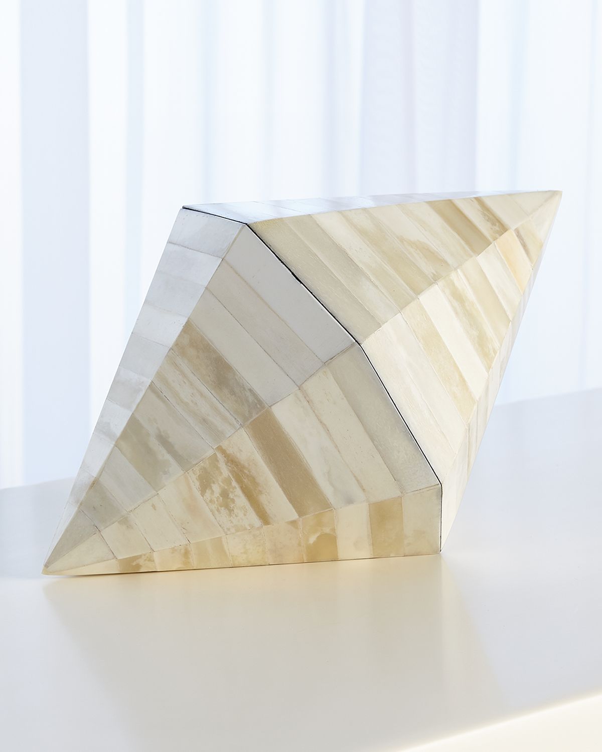 Global Views Triangle Cone White Bone Box