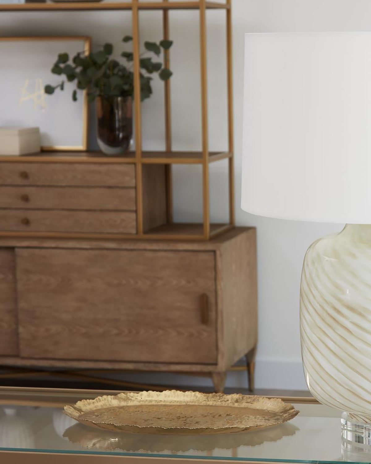 William D Scott for Global Views Large Hammered Oval Tray