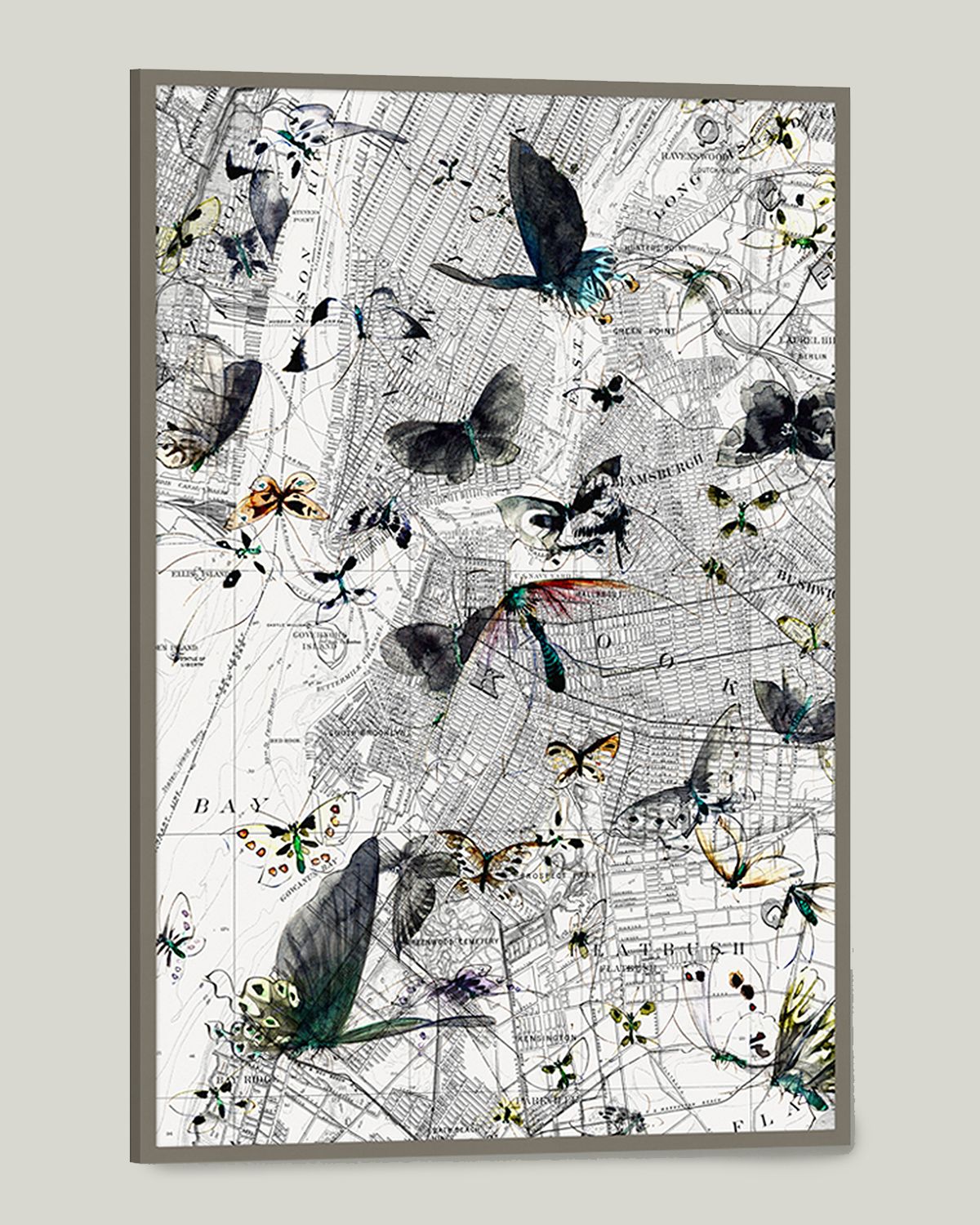 Wendover Art Group "New York Butterfly Map II" Wall Art