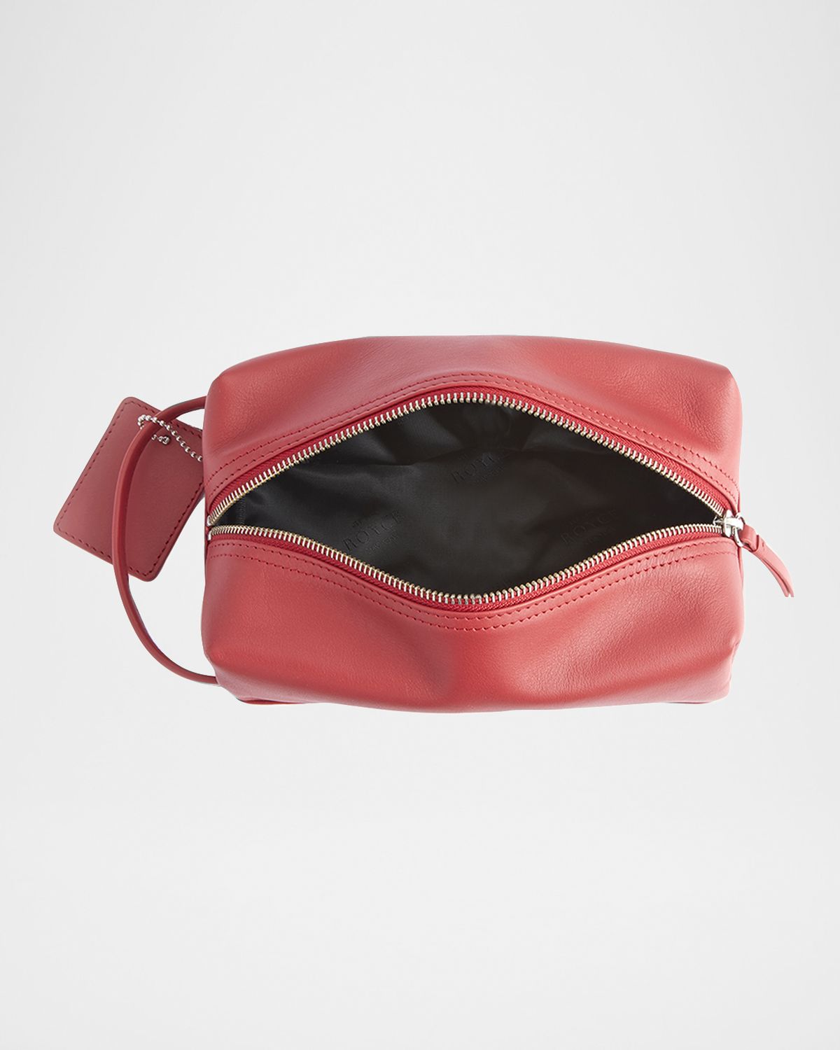 ROYCE New York Monogrammed Compact Leather Toiletry Bag