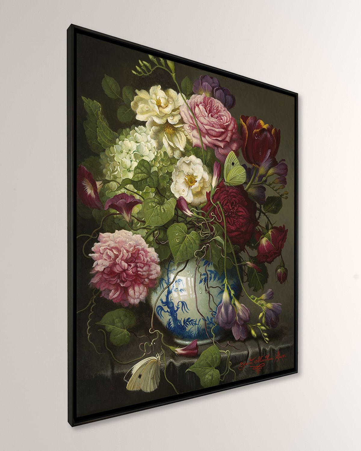 Yana Movchan "Floral with Morning Glories" Limited Edition Giclee Canvas Wall Art