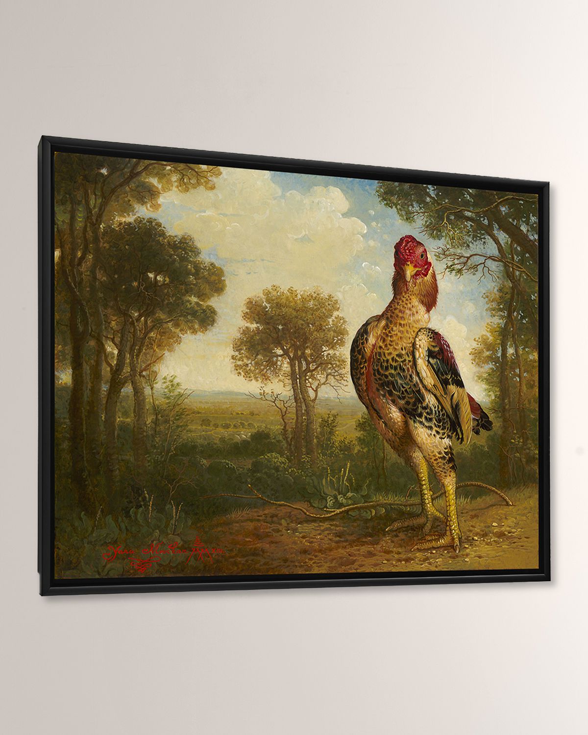 Yana Movchan "Lone Rooster" Limited Edition Giclee Canvas Wall Art