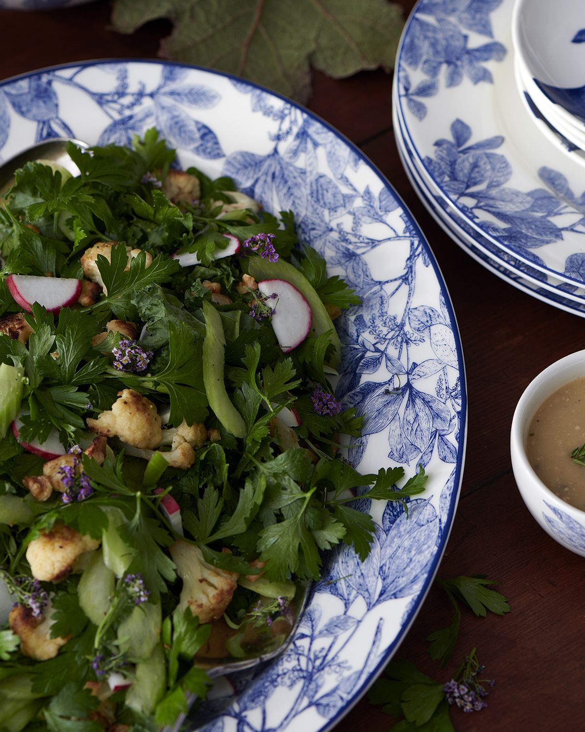 Caskata Arbor Blue Rimmed Oval Platter, 16"