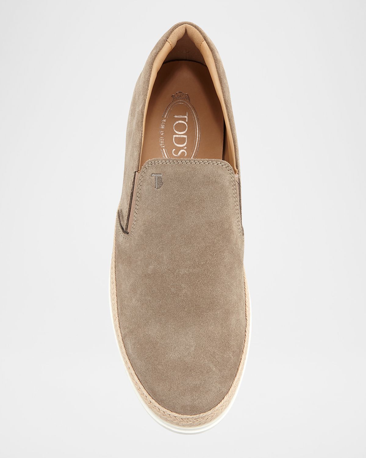 Tod 's Suede Espadrille Slip-On Sneaker, Tan