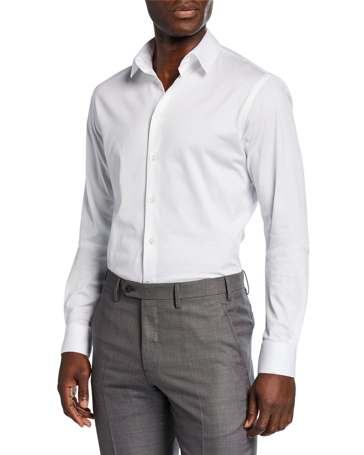 Giorgio Armani Men 's Solid Jersey Sport Shirt