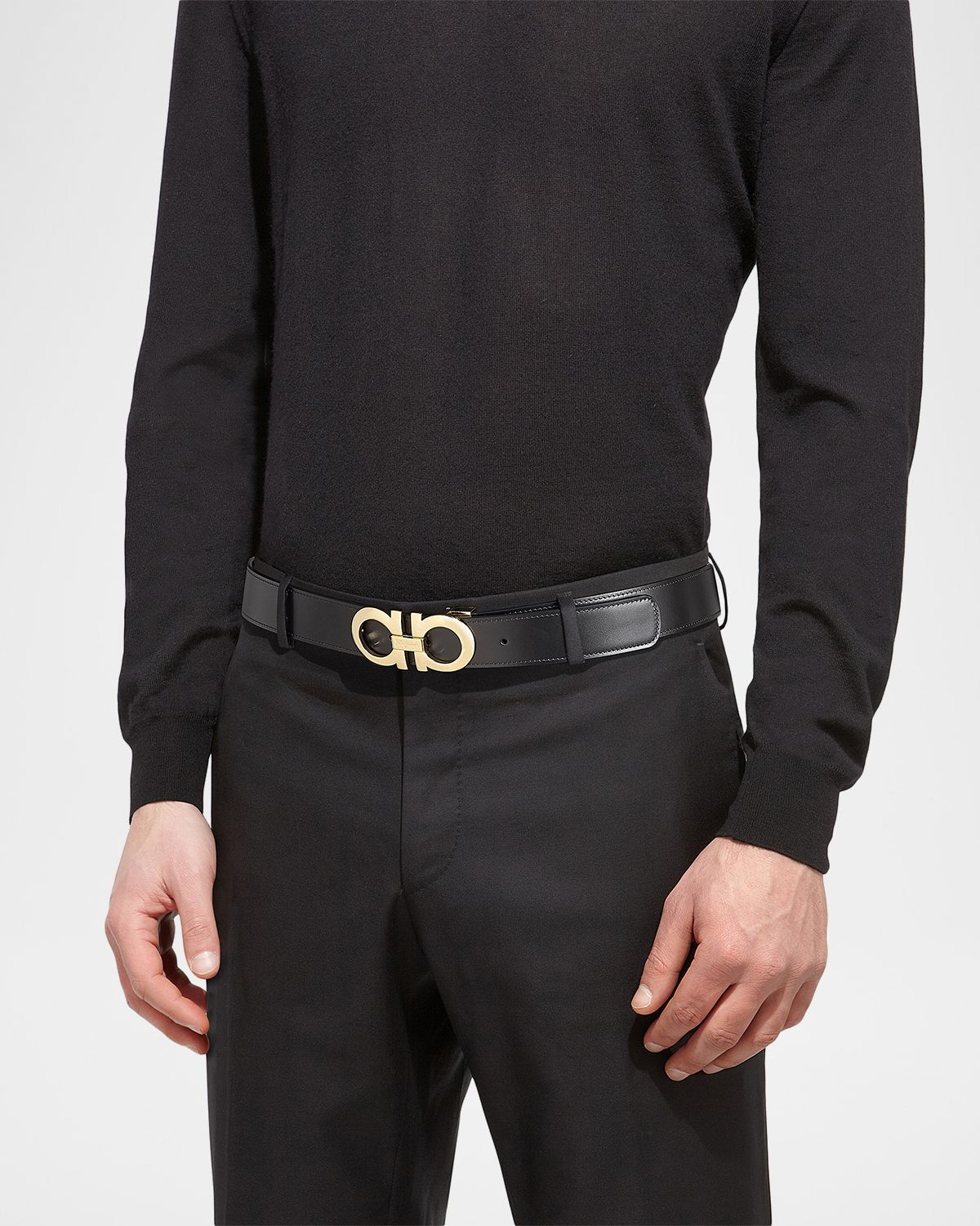Ferragamo Men 's Reversible Double-Gancini Leather Belt | Thumbnail 7 Ferragamo Men 's Reversible Double-Gancini Leather Belt | Thumbnail 7