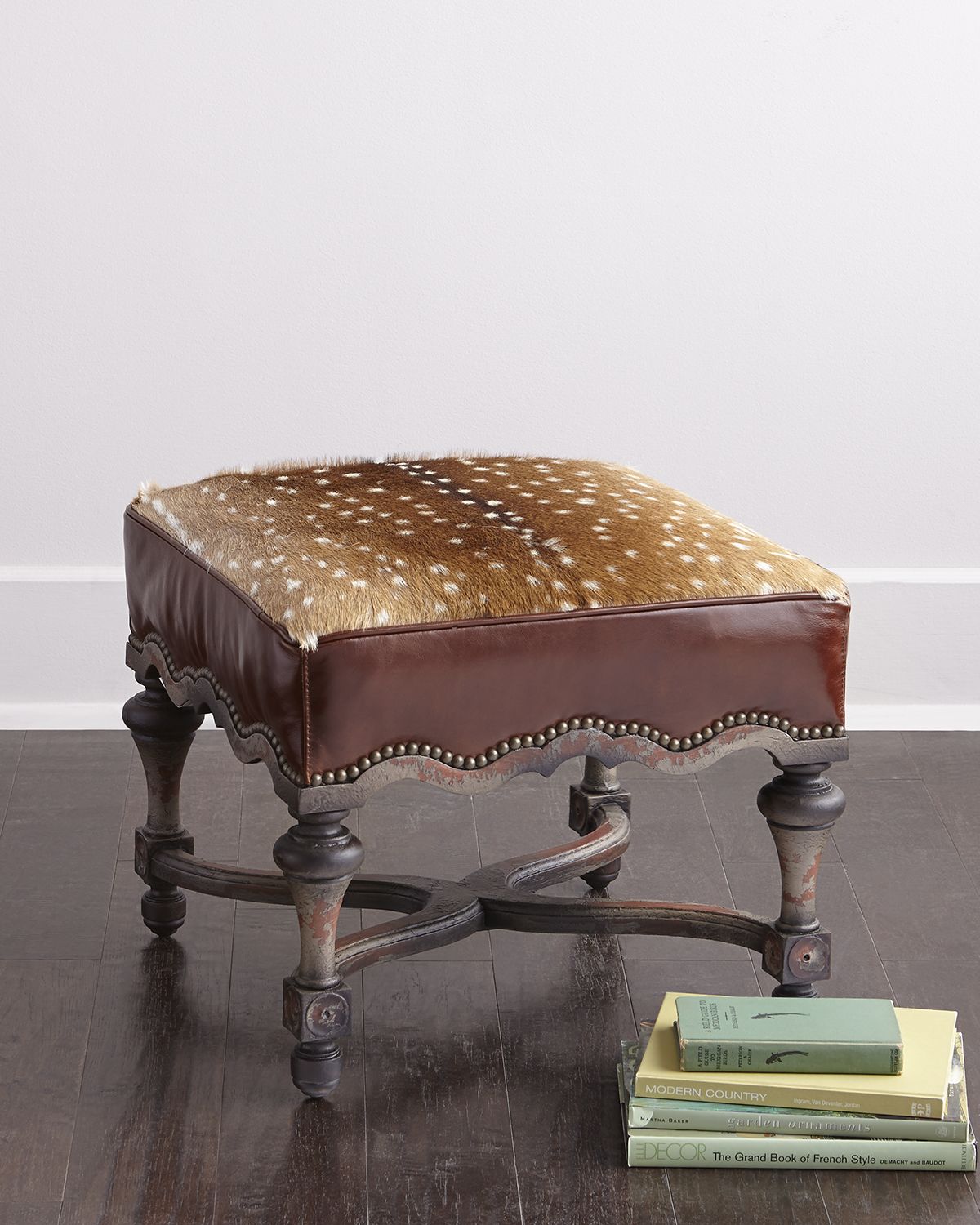 Old Hickory Tannery Neval Hairhide Ottoman | Thumbnail 3