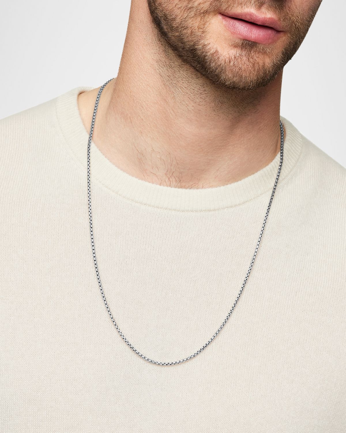 David Yurman Men 's Box Chain Necklace in Silver