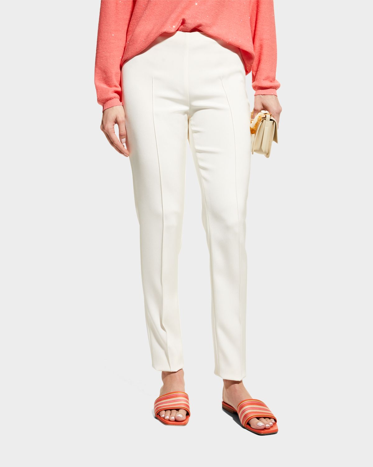 Akris Melissa Mid-Rise Slim-Leg Pants
