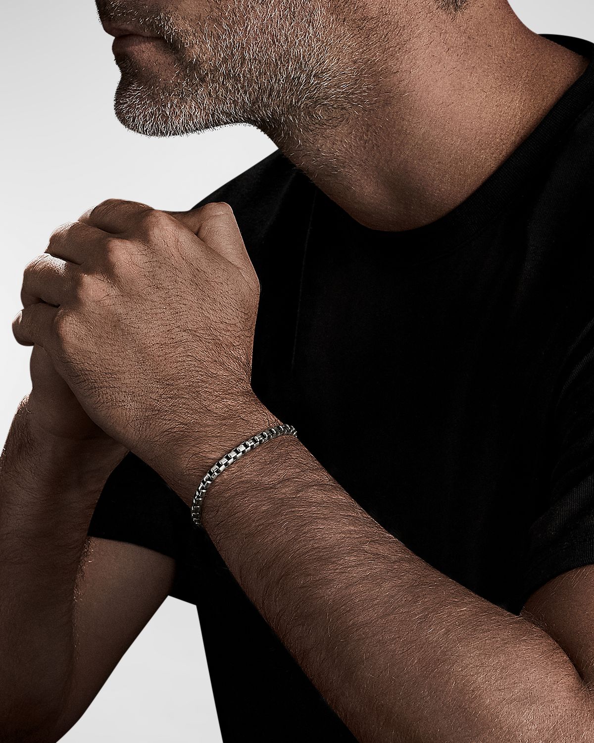David Yurman Men 's Box Chain Bracelet in Silver