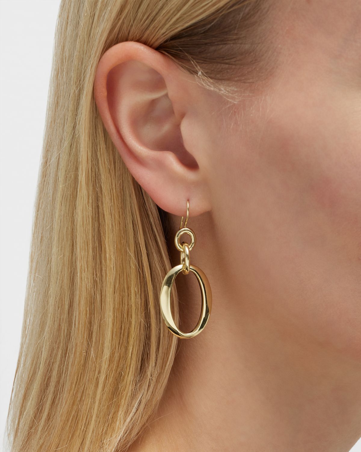 Ippolita Short Oval Link Earrings in 18K Gold
