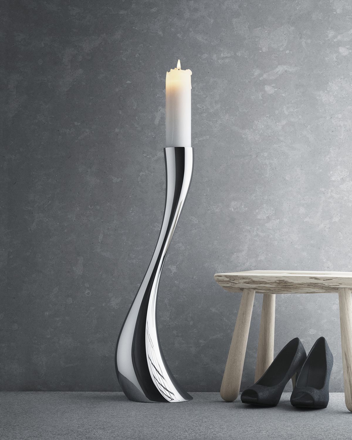 Georg Jensen Cobra Large Floor Candleholder