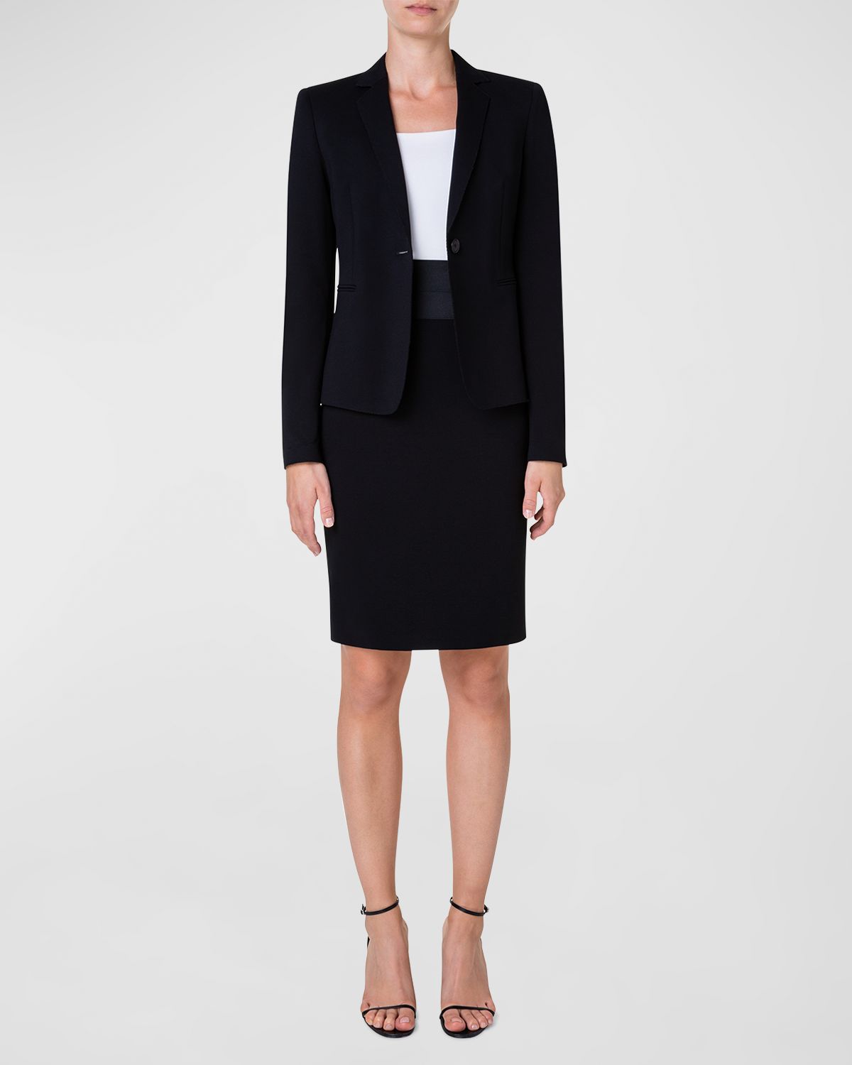 Akris punto Wool Jersey Tailored Blazer Jacket