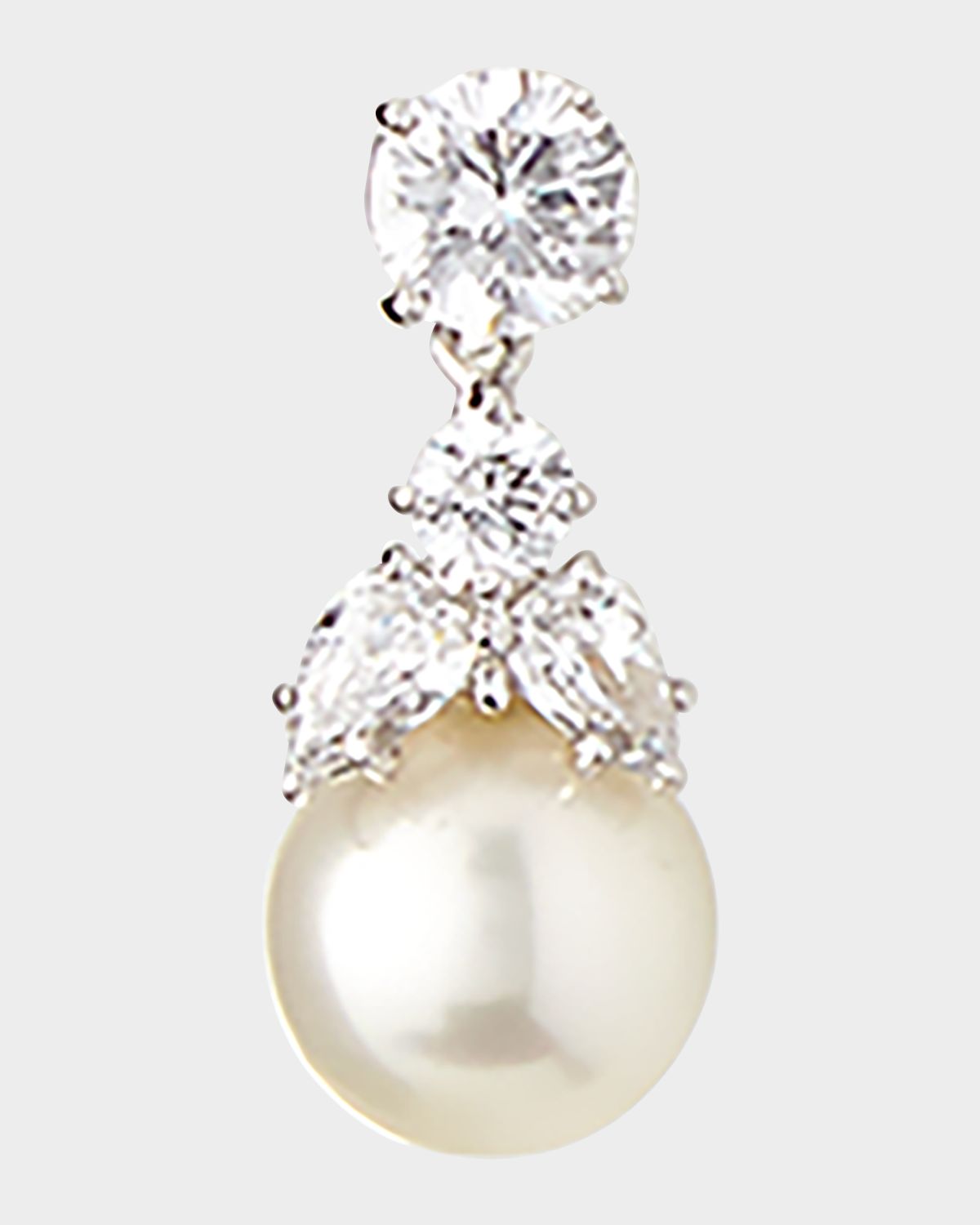 Fantasia by DeSerio 2.50 TCW CZ Stud & Simulated Pearly Dangle Earrings