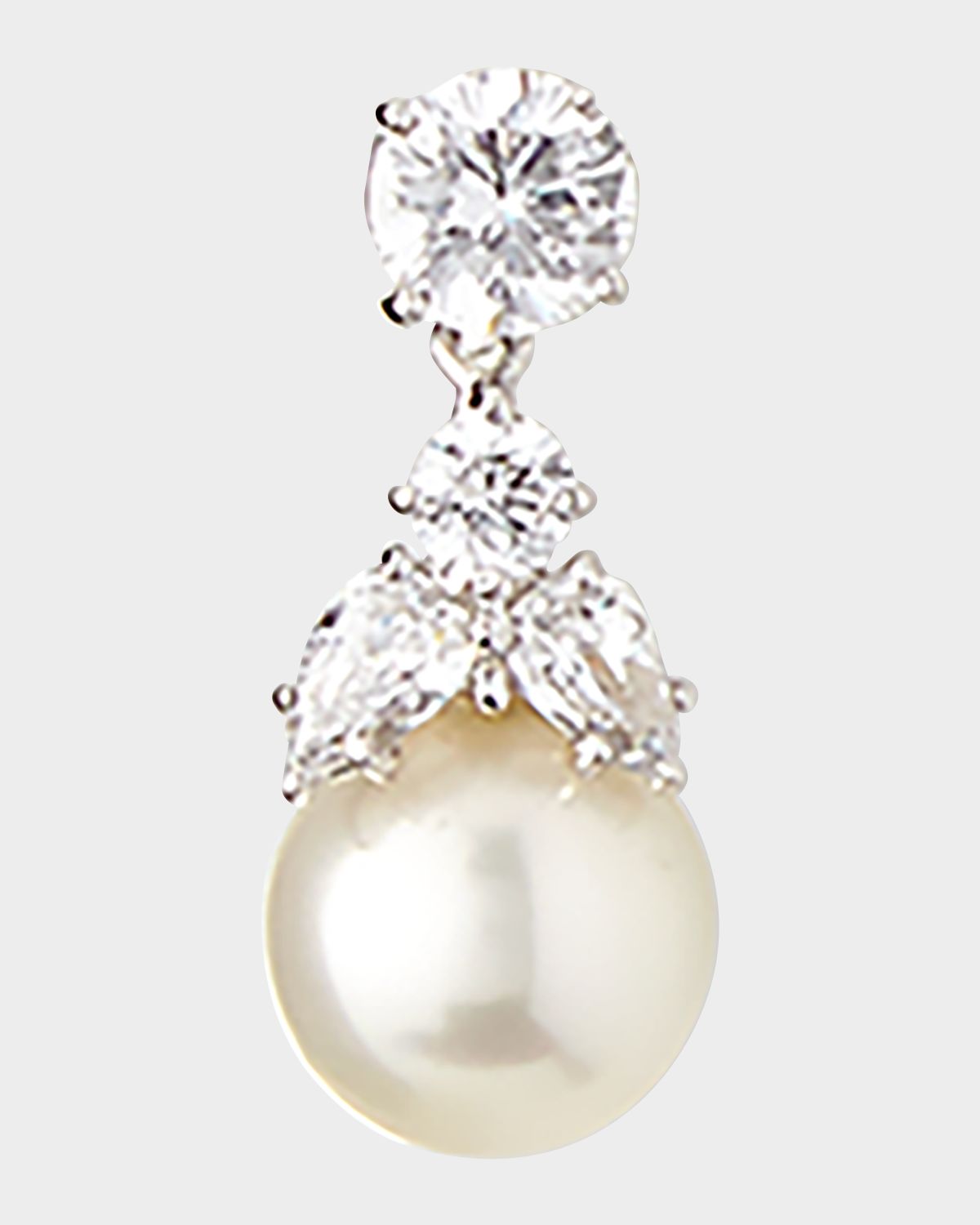 Fantasia by DeSerio 2.50 TCW CZ Stud & Simulated Pearly Dangle Earrings