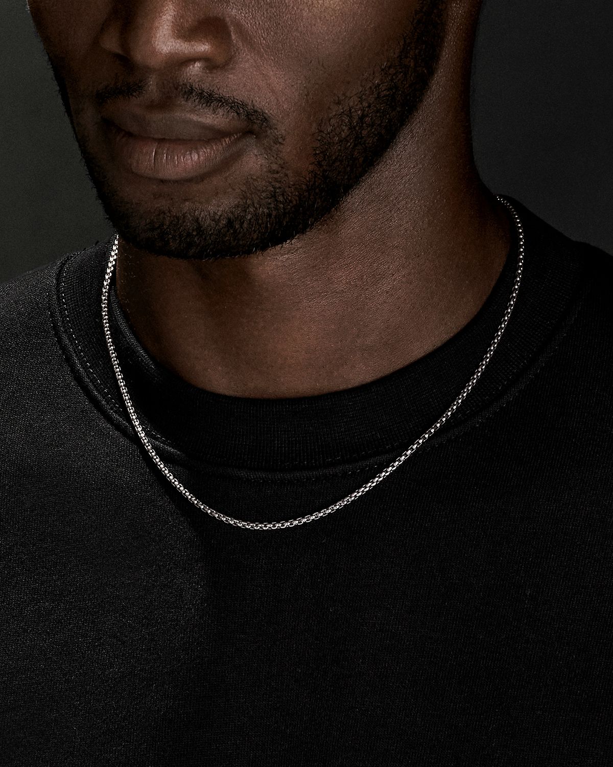 David Yurman Men 's Box Chain Necklace in Gray Titanium