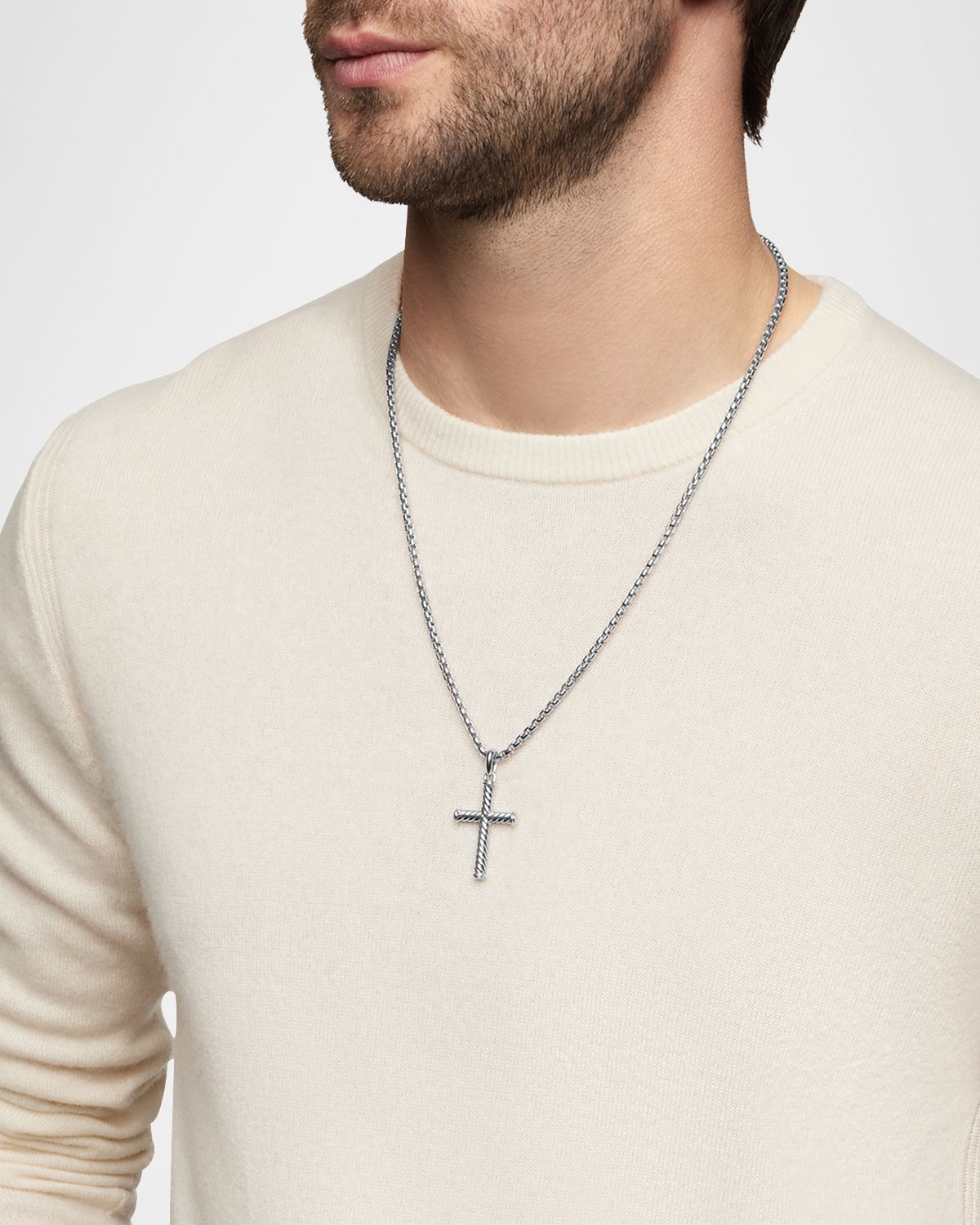 David Yurman Men 's Cable Cross Pendant in Silver, 35mm