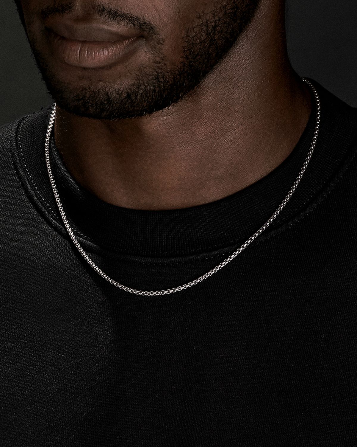 David Yurman Men 's Box Chain Necklace in Titanium