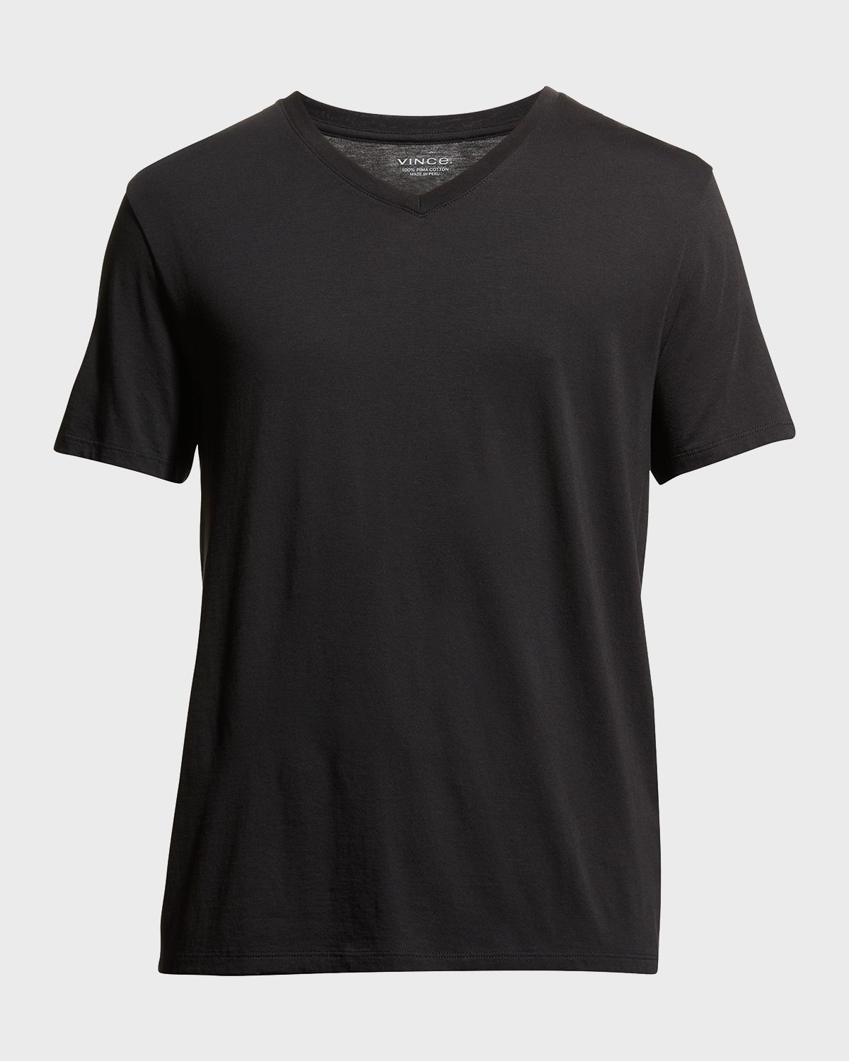 Vince Short-Sleeve V-Neck Jersey T-Shirt, Gray