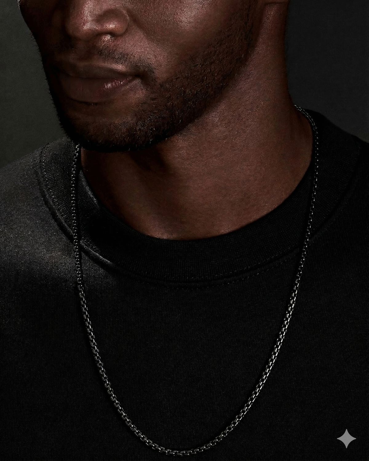 David Yurman Men 's Box Chain Necklace in Darkened Stainless Steel