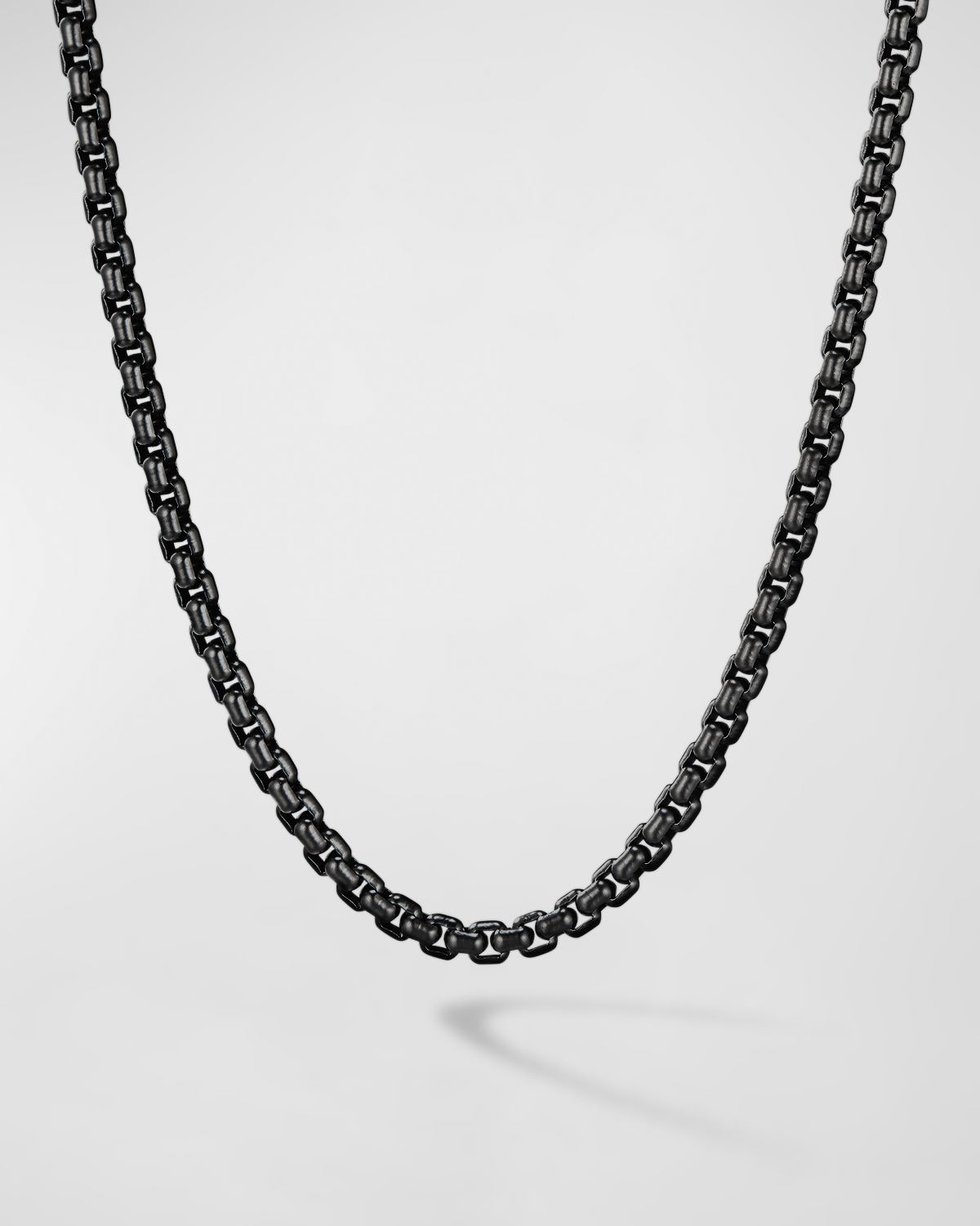 David Yurman Men 's Box Chain Necklace in Darkened Stainless Steel