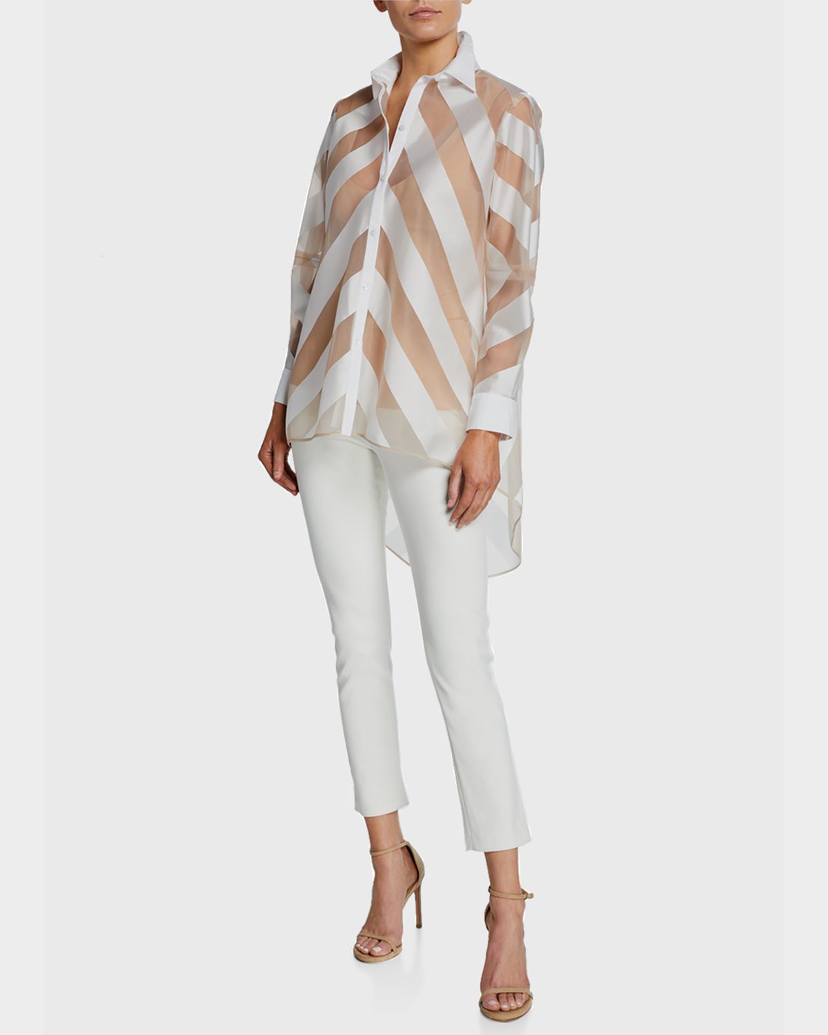 Lela Rose Catherine Slim-Leg Ankle Pants