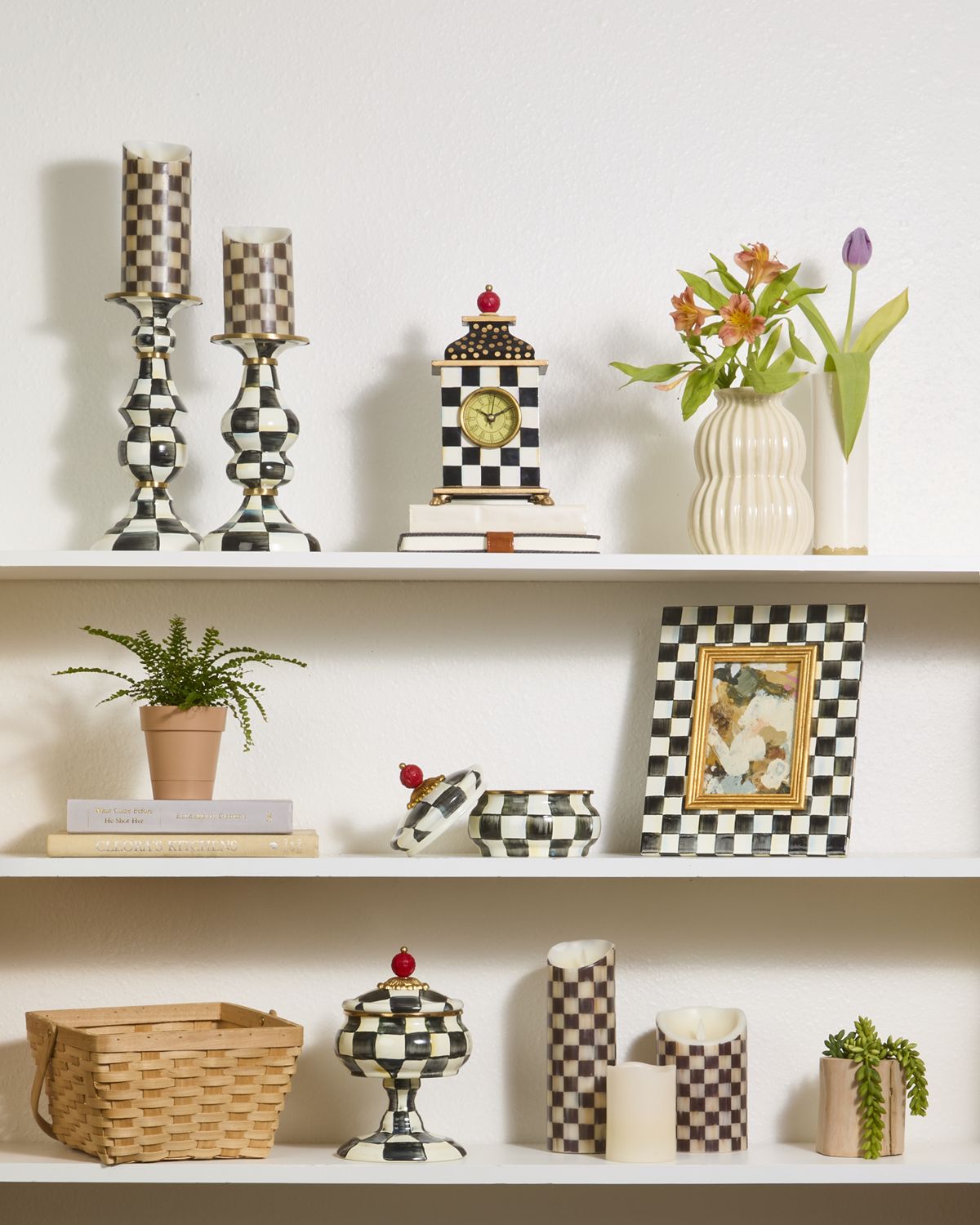 MacKenzie-Childs Courtly Check Squashed Pot