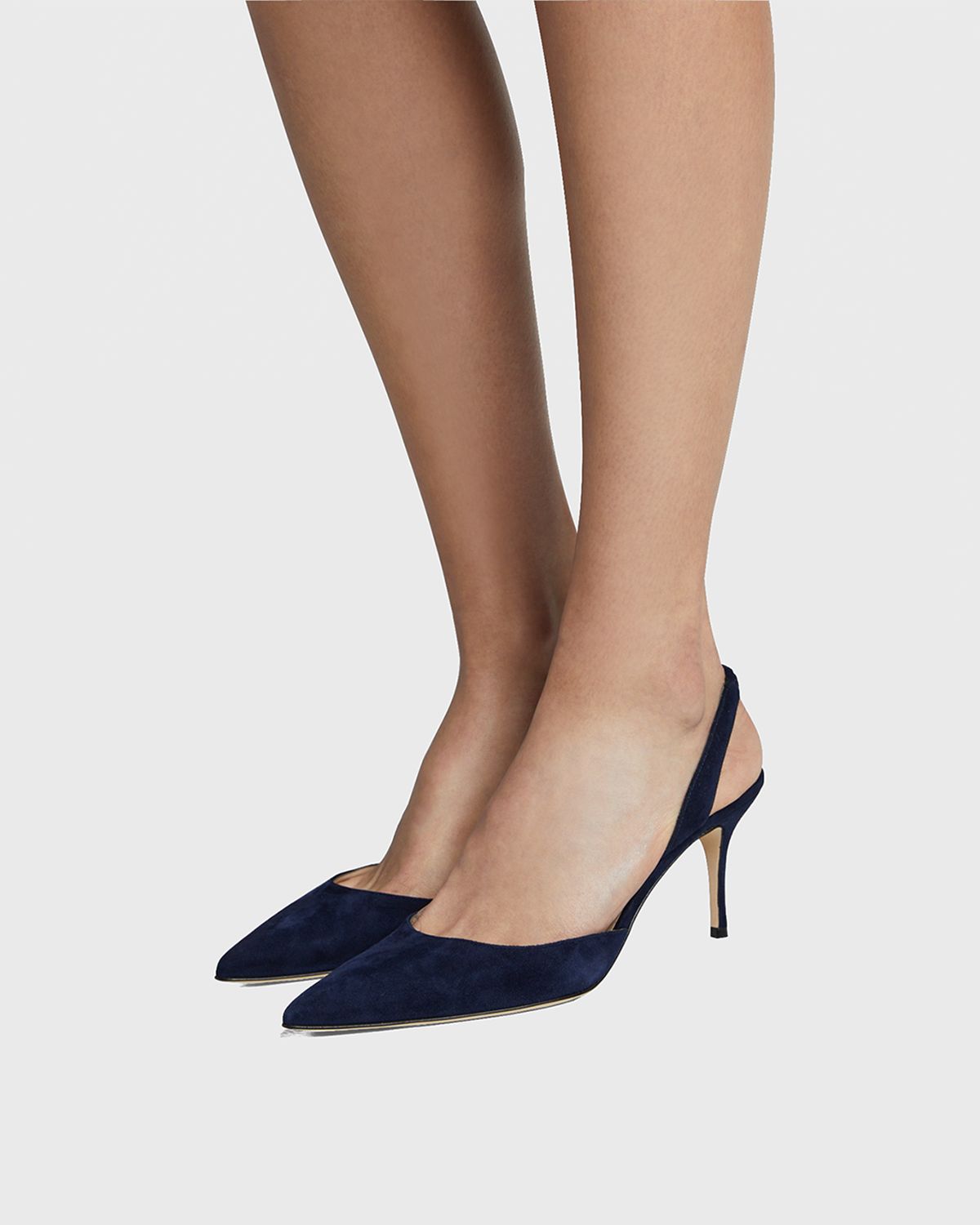 Manolo Blahnik Carolyne Suede Mid-Heel Slingback Pump | Thumbnail 5