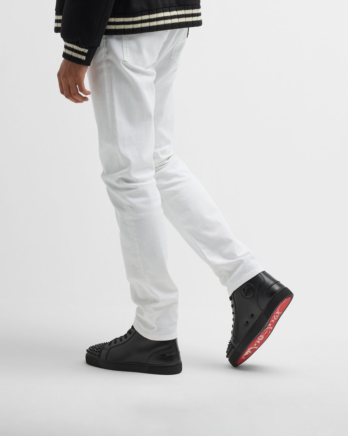 Christian Louboutin Men 's Lou Spikes High-Top Sneakers