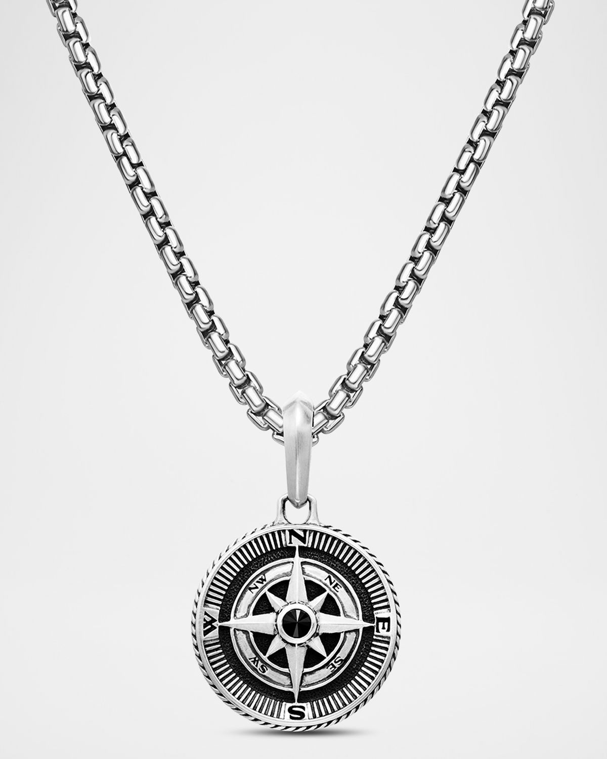 David Yurman Men 's Maritime Compass Pendant with Diamonds in Silver, 29.5mm