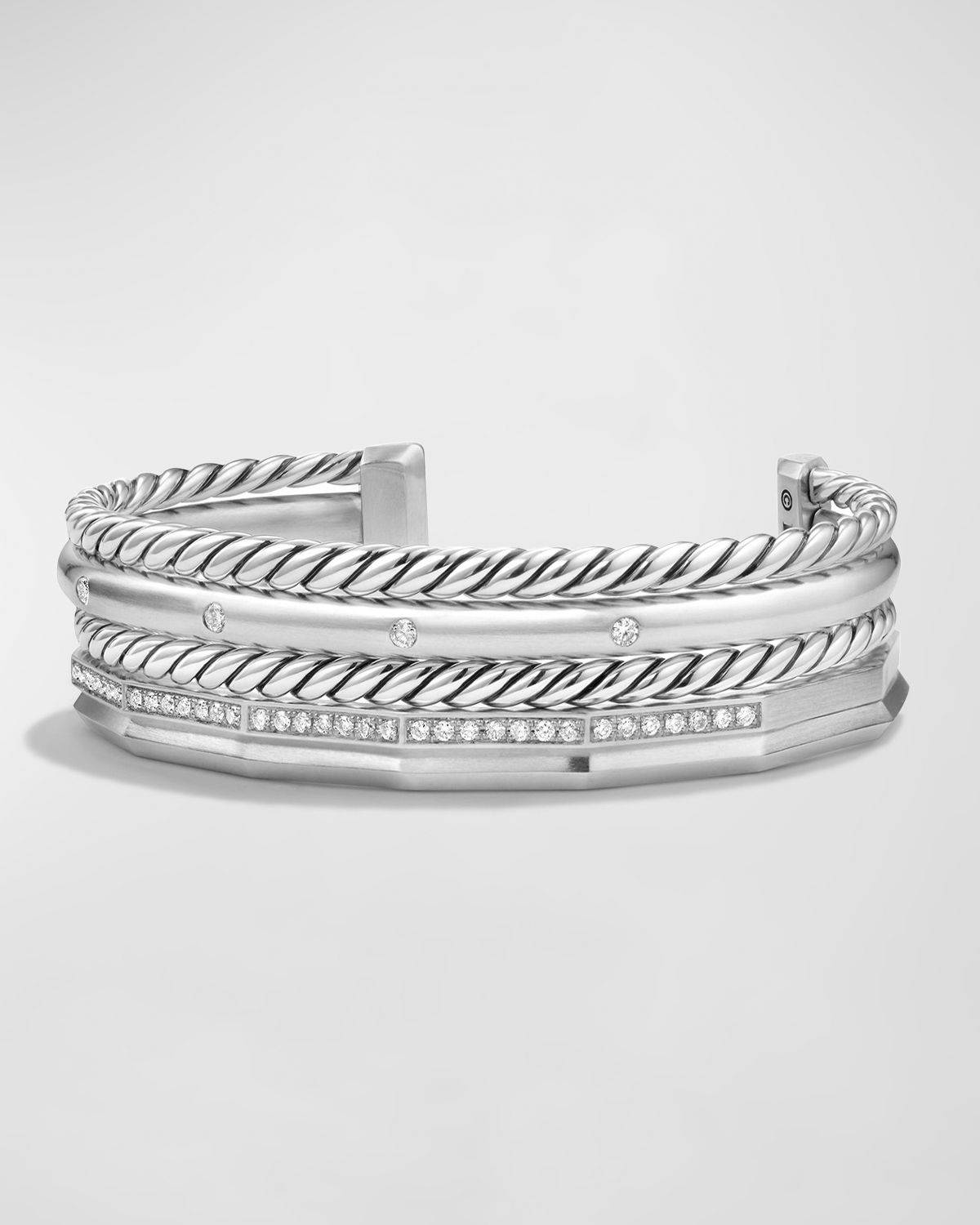 David Yurman Stax Narrow Cuff Bracelet with Diamonds