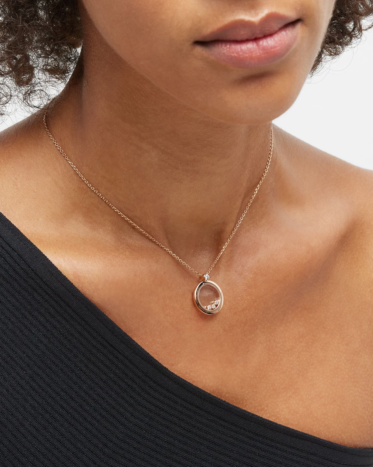 Chopard Happy Diamonds 18K Rose Gold Pendant Necklace