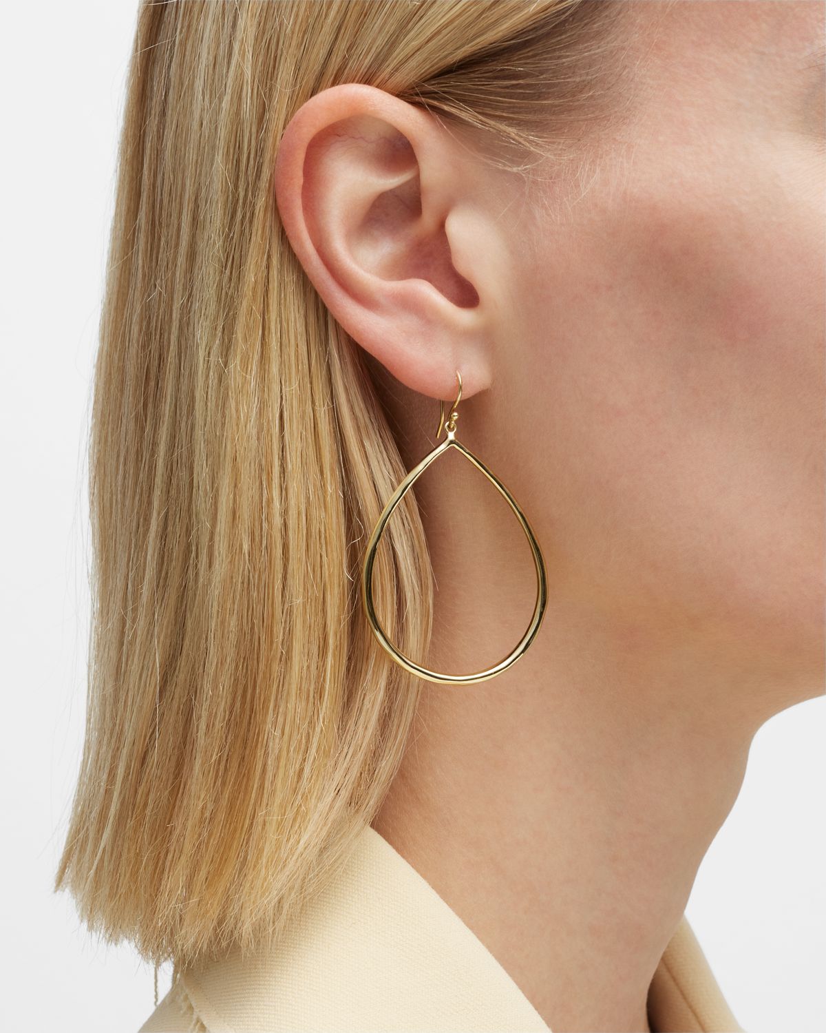 Ippolita Sculpted Open Teardrop Earrings in 18K Gold