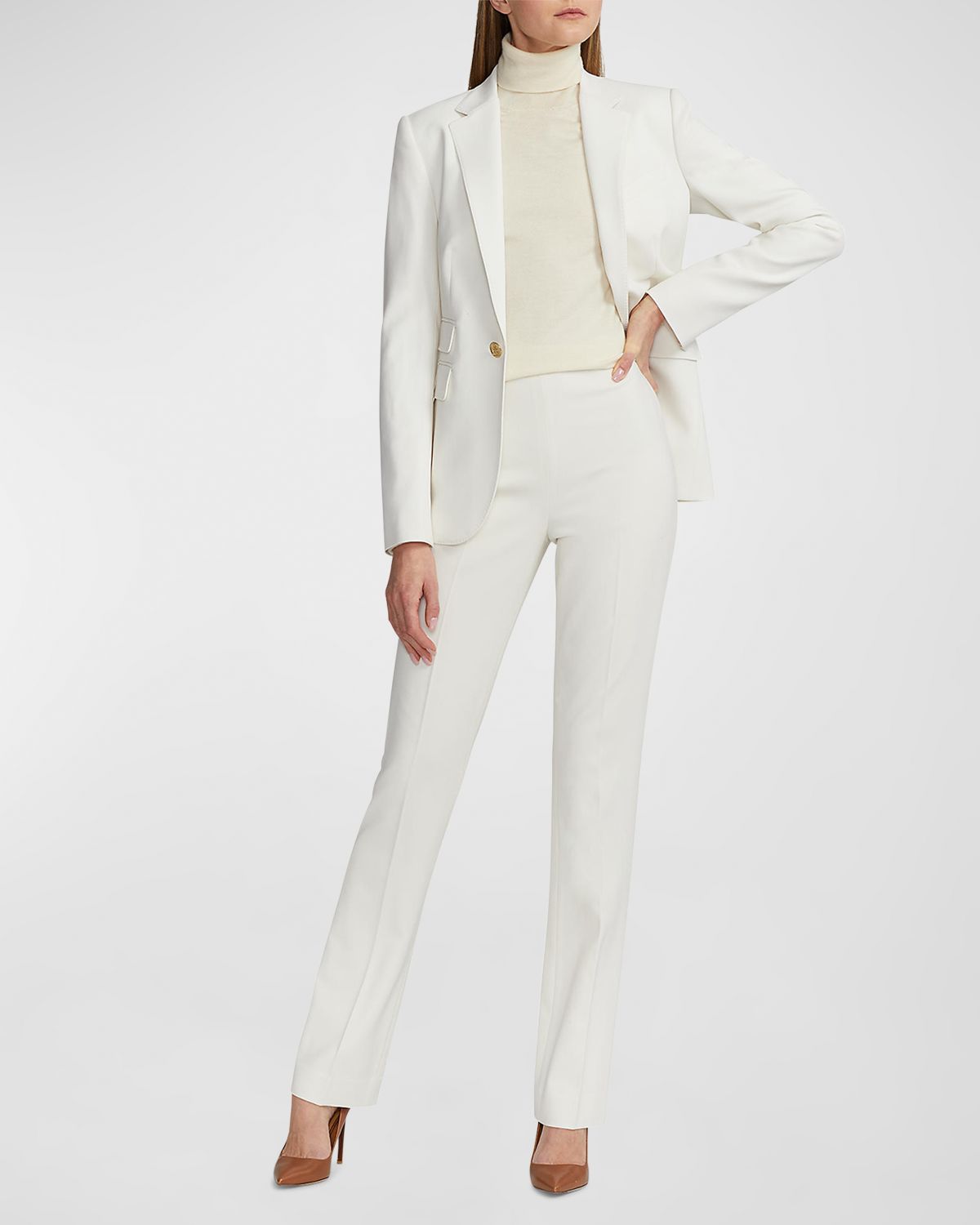 Ralph Lauren Collection Alandra Straight-Leg Wool Pants