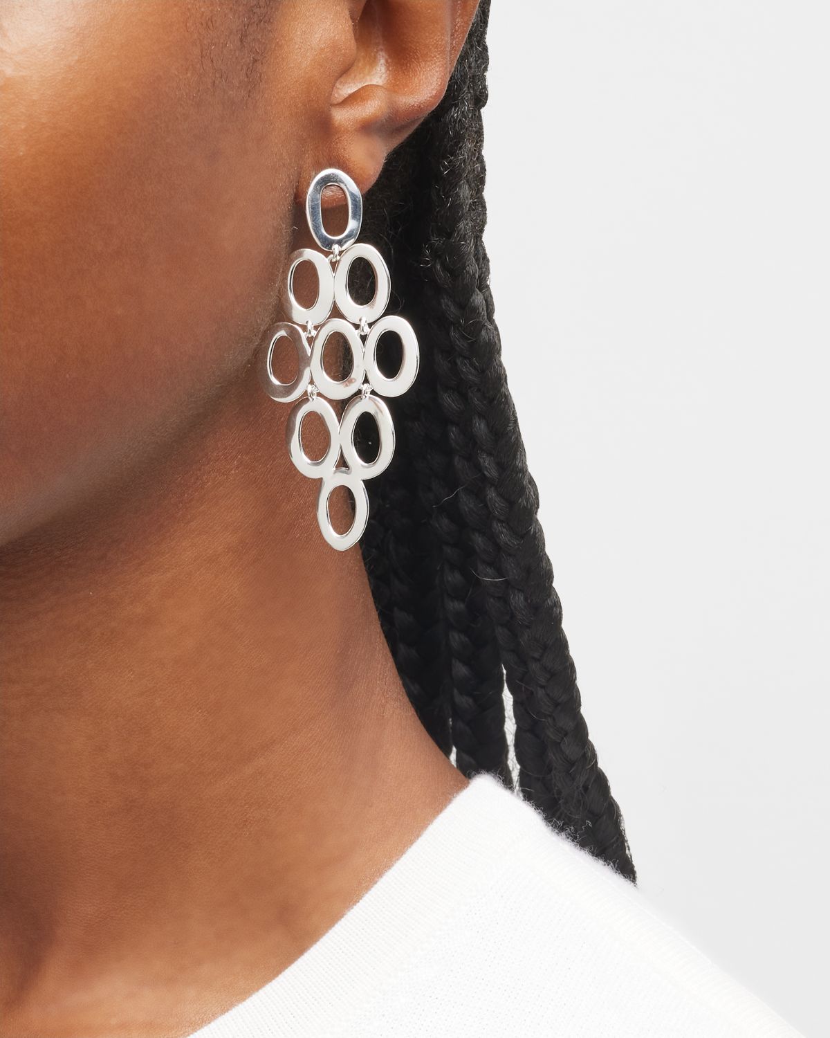 Ippolita Open Oval Cascade Earrings in Sterling Silver