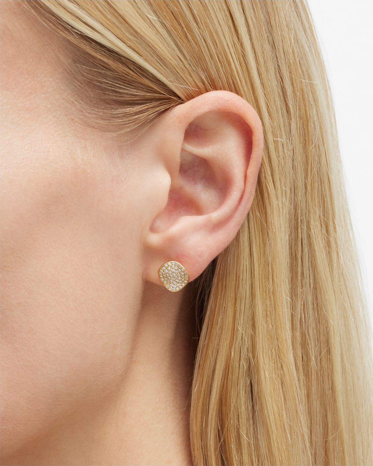 Ippolita Small Flower Stud Earrings in 18K Gold with Diamonds