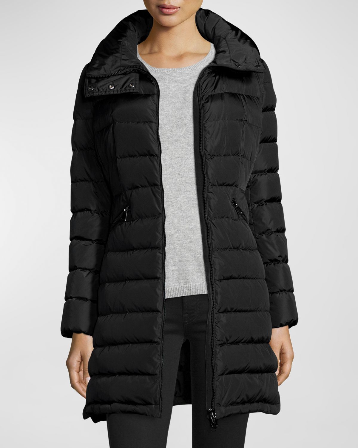 Moncler Flammette High-Neck Puffer Coat