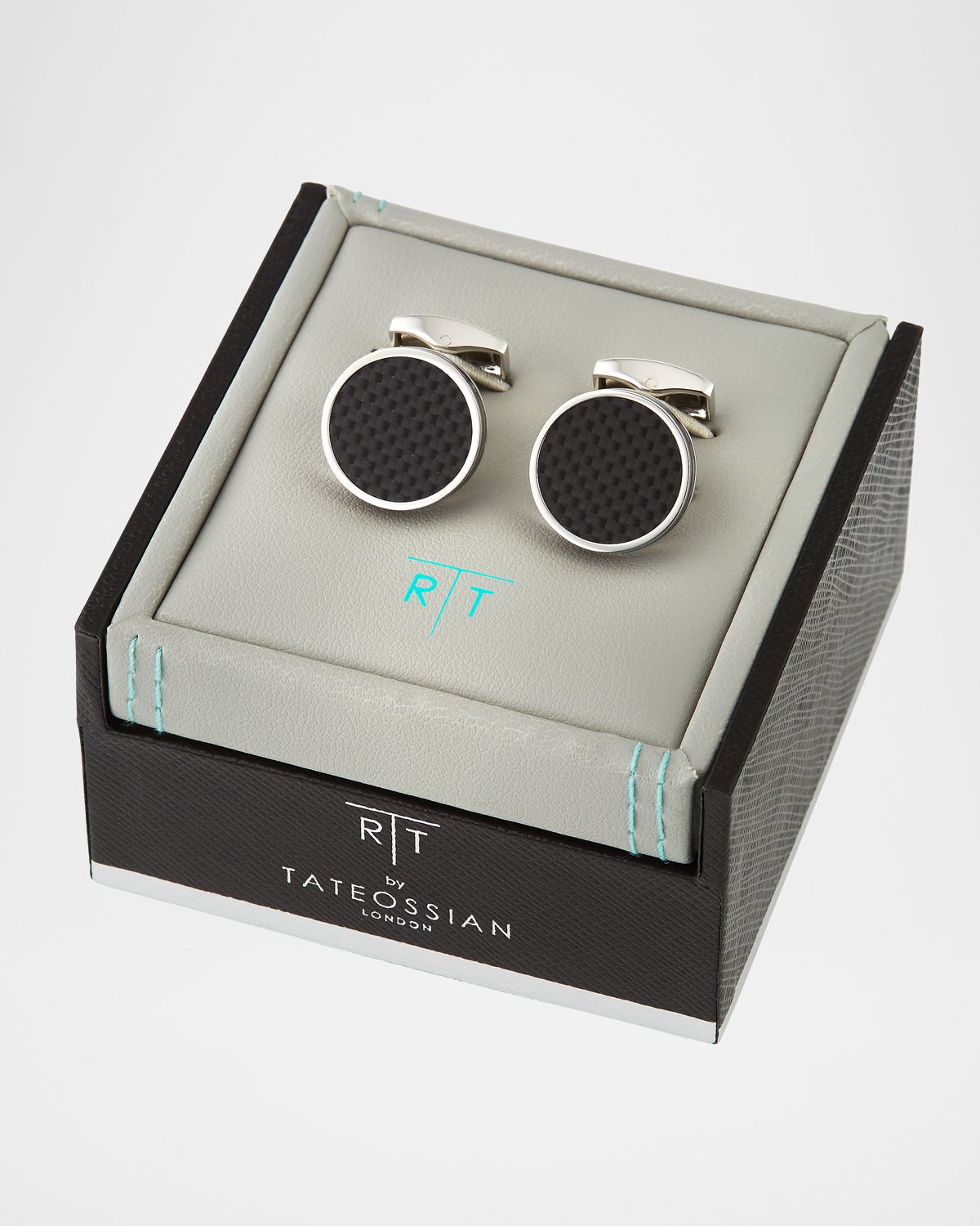 Tateossian Silver-Plated Carbon Cuff Links