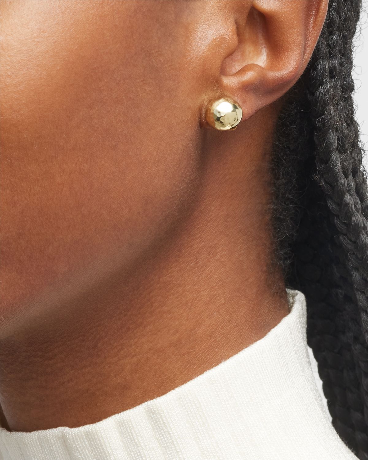 Ippolita Small Hammered Pinball Stud Earrings in 18K Gold