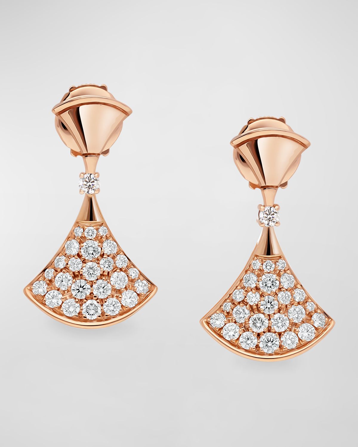 BVLGARI Divas ' Dream Diamond Drop Earrings in 18k Rose Gold